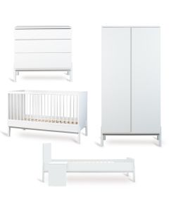 Chambre bébé Ashi : lit 70 x 140 cm + commode + armoire 2 portes + kit Junior