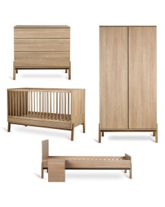 Chambre bébé Ashi : lit 70 x 140 cm + commode + armoire 2 portes + kit Junior