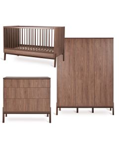 Chambre bébé Ashi : lit 70 x 140 cm + commode + armoire XL 3 portes