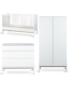 Chambre bébé Ashi : lit 70 x 140 cm + commode + armoire 2 portes