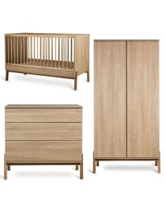 Chambre bébé Ashi : lit 70 x 140 cm + commode + armoire 2 portes