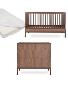 Chambre bébé Ashi : lit 70 x 140 cm + matelas + commode
