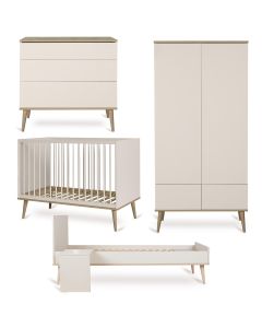 Chambre bébé Flow : lit 60 x 120 cm + commode + armoire 2 portes + kit Junior