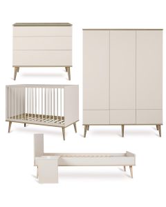 Chambre bébé Flow : lit 60 x 120 cm + commode + armoire XL 3 portes + kit Junior