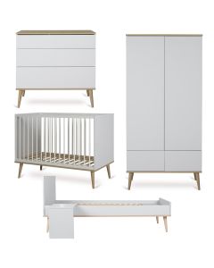 Chambre bébé Flow : lit 60 x 120 cm + commode + armoire 2 portes + kit Junior
