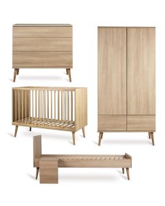 Chambre bébé Flow : lit 60 x 120 cm + commode + armoire 2 portes + kit Junior
