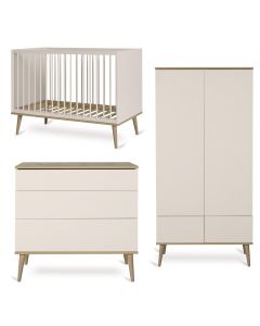 Chambre bébé Flow : lit 60 x 120 cm + commode + armoire 2 portes