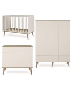 Chambre bébé Flow : lit 60 x 120 cm + commode + armoire XL 3 portes
