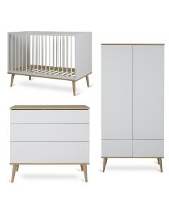Chambre bébé Flow : lit 60 x 120 cm + commode + armoire 2 portes