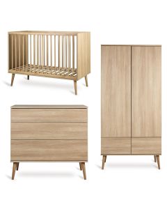 Chambre bébé Flow : lit 60 x 120 cm + commode + armoire 2 portes