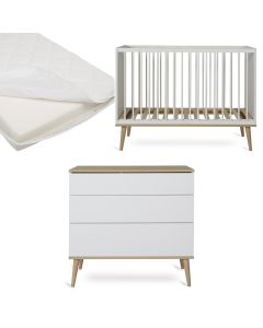Chambre bébé Flow : lit 60 x 120 cm + matelas + commode