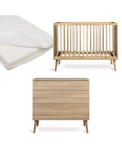 Chambre bébé Flow : lit 60 x 120 cm + matelas + commode