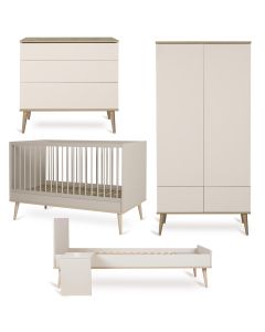 Chambre bébé Flow : lit 70 x 140 cm + commode + armoire 2 portes + kit Junior
