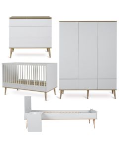 Chambre bébé Flow : lit 70 x 140 cm + commode + armoire XL 3 portes + kit Junior