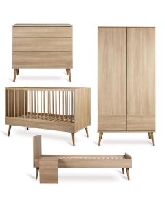 Chambre bébé Flow : lit 70 x 140 cm + commode + armoire 2 portes + kit Junior