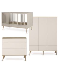Chambre bébé Flow : lit 70 x 140 cm + commode + armoire XL 3 portes
