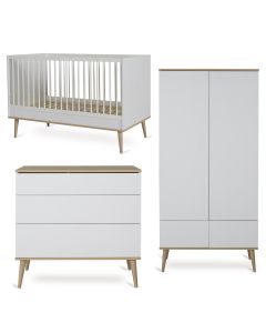 Chambre bébé Flow : lit 70 x 140 cm + commode + armoire 2 portes