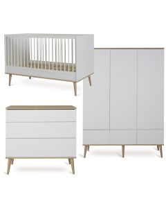 Chambre bébé Flow : lit 70 x 140 cm + commode + armoire XL 3 portes