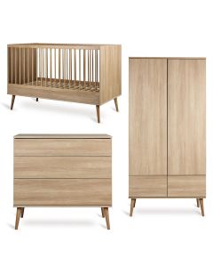 Chambre bébé Flow : lit 70 x 140 cm + commode + armoire 2 portes