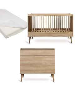 Chambre bébé Flow : lit 70 x 140 cm + matelas + commode