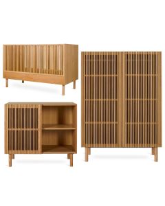 Chambre bébé Hai No Ki : lit 70 x 140 cm + commode + armoire 2 portes