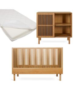Chambre bébé Hai No Ki : lit 70 x 140 cm + matelas + commode