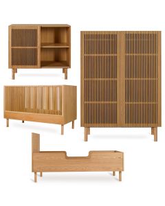 Chambre bébé Hai No Ki : lit 70 x 140 cm + commode + armoire 2 portes + kit Junior