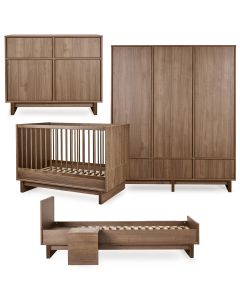 Chambre bébé Kyo : lit 70 x 120 cm + commode + armoire XL + kit Junior