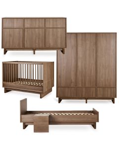 Chambre bébé Kyo : lit 70 x 120 cm + commode XL + armoire XL + kit Junior