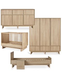 Chambre bébé Kyo : lit 70 x 120 cm + commode XL + armoire XL + kit Junior