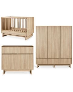 Chambre bébé Kyo : lit 70 x 120 cm + commode + armoire XL