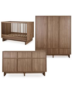 Chambre bébé Kyo : lit 70 x 120 cm + commode XL + armoire XL