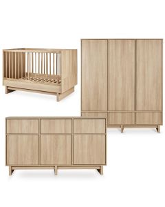 Chambre bébé Kyo : lit 70 x 120 cm + commode XL + armoire XL