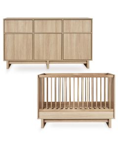 Chambre bébé Kyo : lit 70 x 120 cm + commode XL