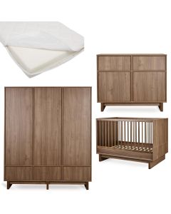 Chambre bébé Kyo : lit 70 x 120 cm + matelas + commode + armoire XL