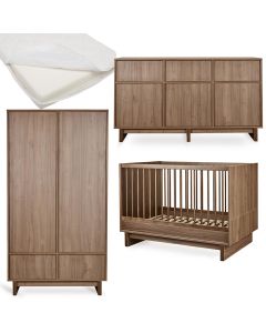 Chambre bébé Kyo : lit 70 x 120 cm + matelas + commode XL + armoire