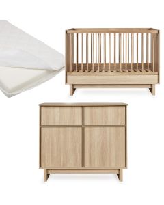 Chambre bébé Kyo : lit 70 x 120 cm + matelas + commode