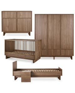 Chambre bébé Kyo : lit 70 x 140 cm + commode + armoire XL + kit Junior