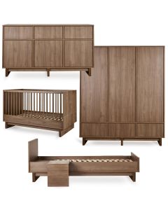 Chambre bébé Kyo : lit 70 x 140 cm + commode XL + armoire XL + kit Junior