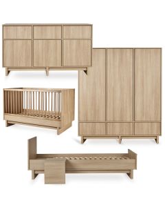 Chambre bébé Kyo : lit 70 x 140 cm + commode XL + armoire XL + kit Junior