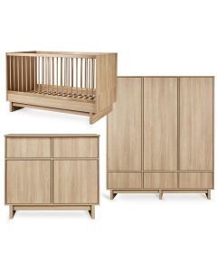 Chambre bébé Kyo : lit 70 x 140 cm + commode + armoire XL