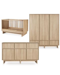 Chambre bébé Kyo : lit 70 x 140 cm + commode XL + armoire XL