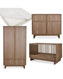 Chambre bébé Kyo : lit 70 x 140 cm + matelas + commode + armoire
