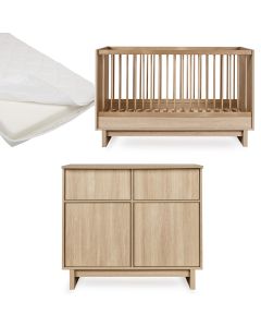 Chambre bébé Kyo : lit 70 x 140 cm + matelas + commode