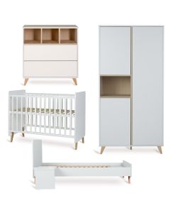 Chambre bébé Loft : lit 60 x 120 cm + commode + armoire 3 portes + kit Junior