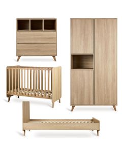 Chambre bébé Loft : lit 60 x 120 cm + commode + armoire 3 portes + kit Junior