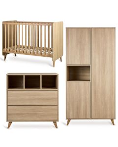 Chambre bébé Loft : lit 60 x 120 cm + commode + armoire 3 portes