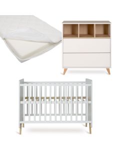 Chambre bébé Loft : lit 60 x 120 cm + matelas + commode