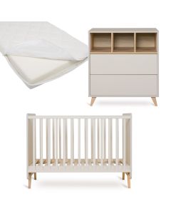 Chambre bébé Loft : lit 60 x 120 cm + matelas + commode