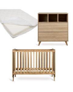 Chambre bébé Loft : lit 60 x 120 cm + matelas + commode